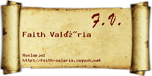 Faith Valéria névjegykártya
